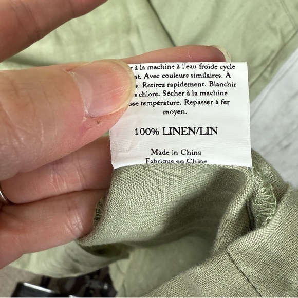 Grae Cove NWT 100% linen green shift dress Large - Picture 6 of 7